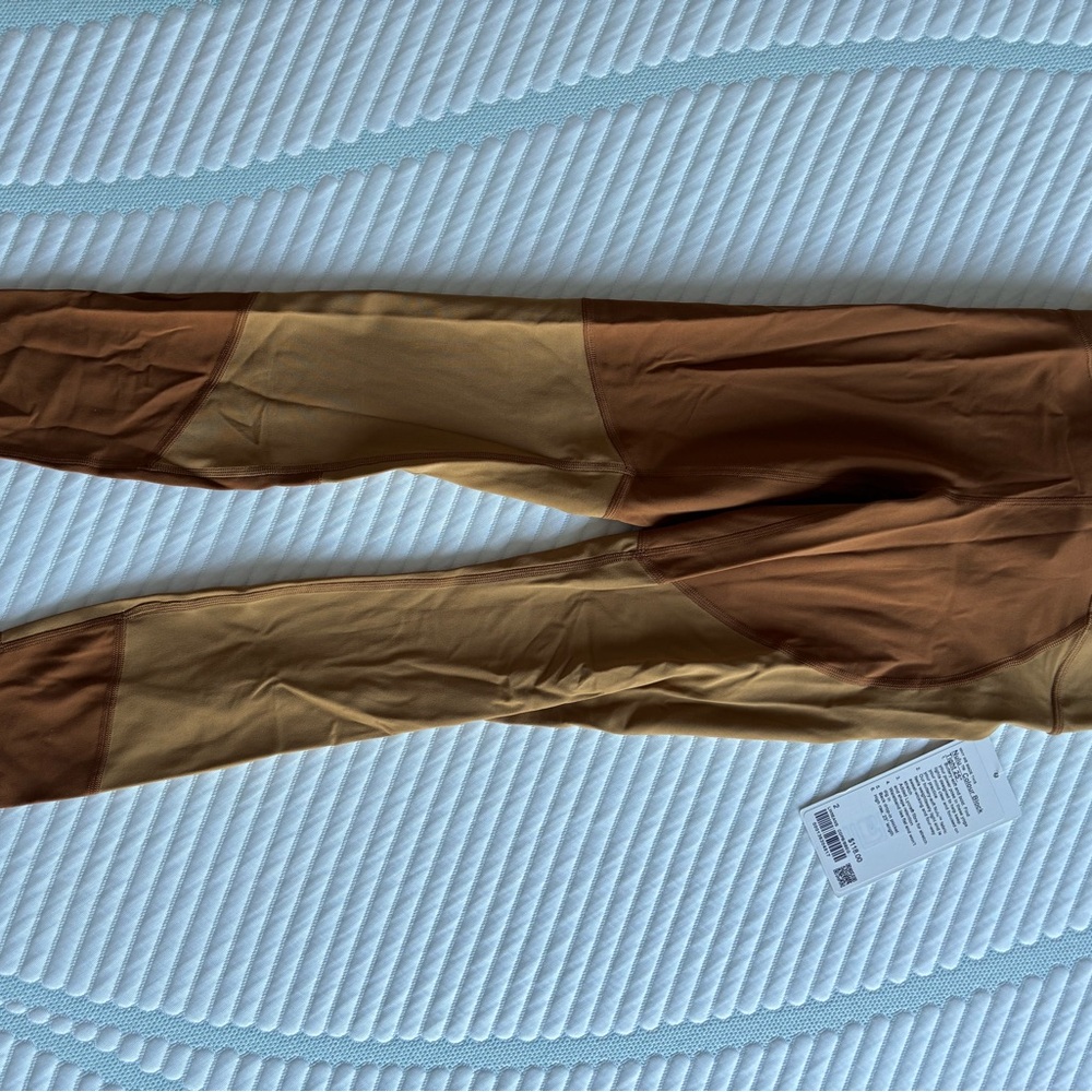 Lululemon Yoga Running Brown Colorblock Leggings